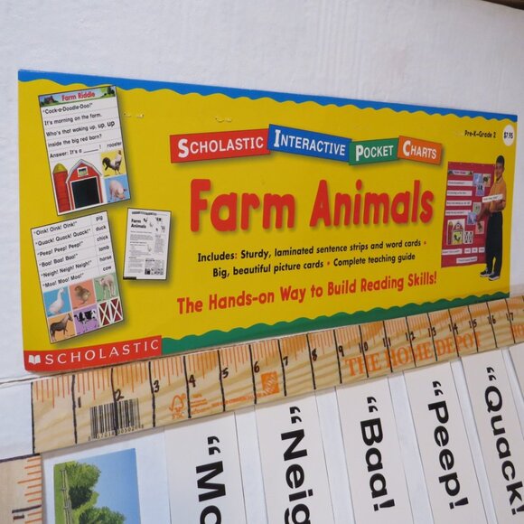 Farm Animals POCKET CHART complete set LAMINATED Scholastic - Picture 4 of 11